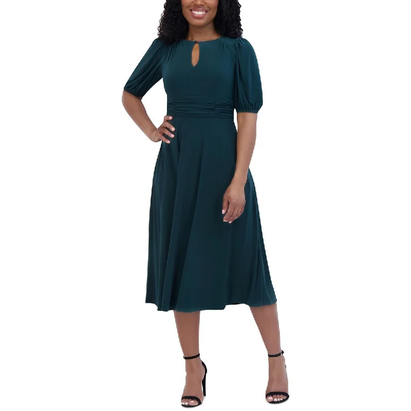 Uncover unique pieces for your perfect wardrobe   Petites Womens Ruched Polyester Midi Dress