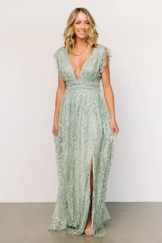 Arlene Shimmer Gown | Sage