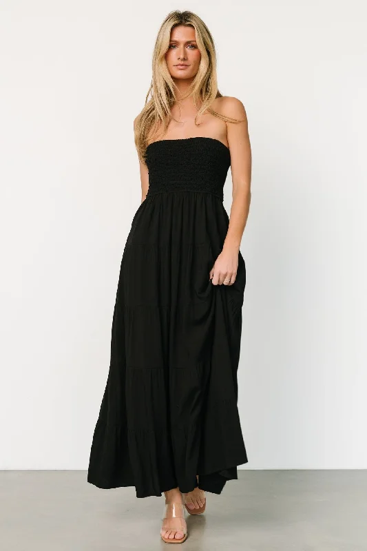 Domenica Strapless Maxi Dress | Black