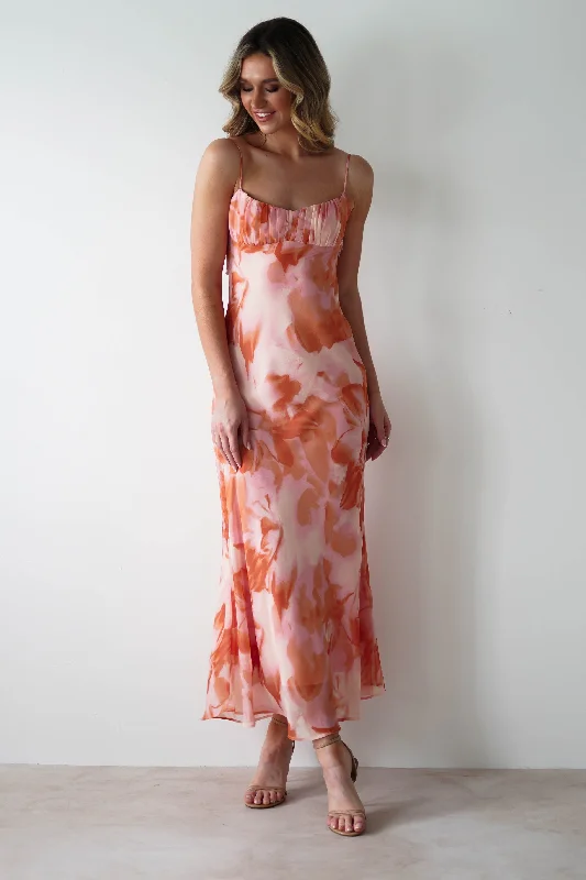 Starling Printed Maxi Dress | Orange Print