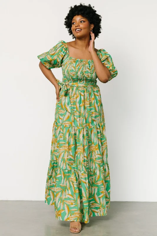 Forsythe Smocked Maxi Dress | Green Print