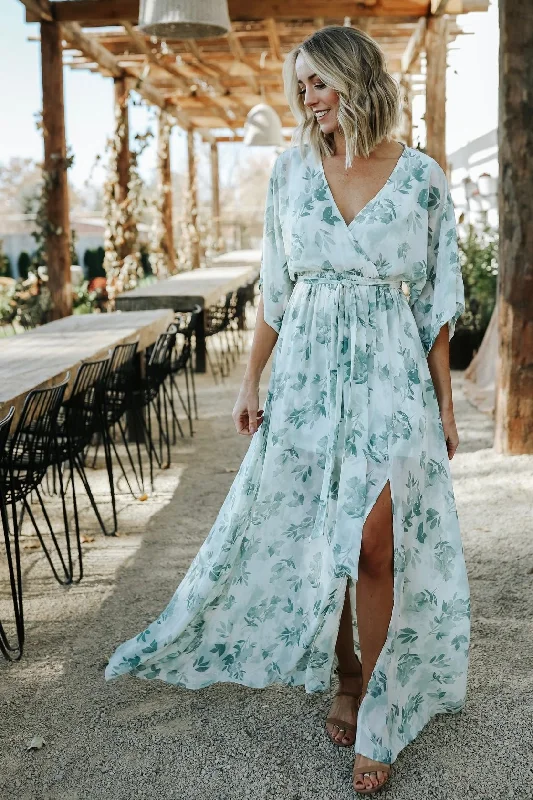 Kia Kimono Maxi Dress | Sage Floral