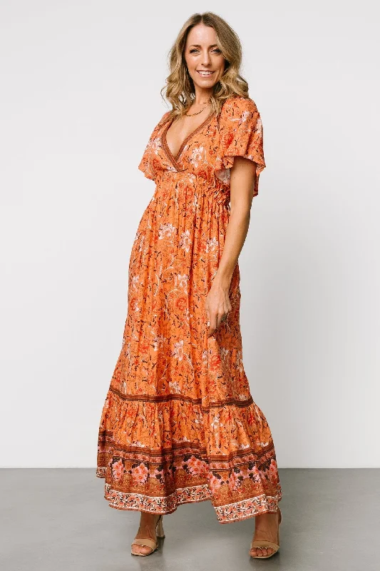 Marietta Maxi Dress | Orange Floral