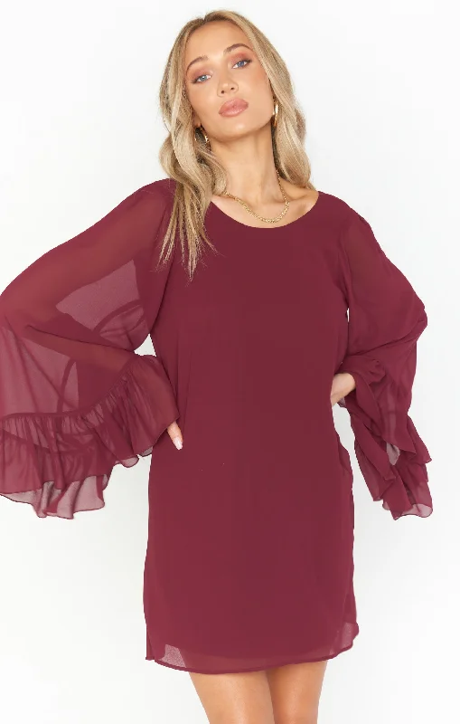 Matilda Mini Dress ~ Cabernet Chiffon