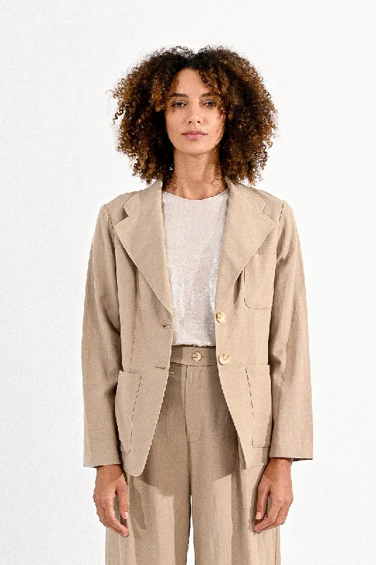 Blazer Jacket in Light Khaki