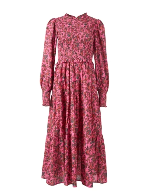 Ivy Pink Print Cotton Dress