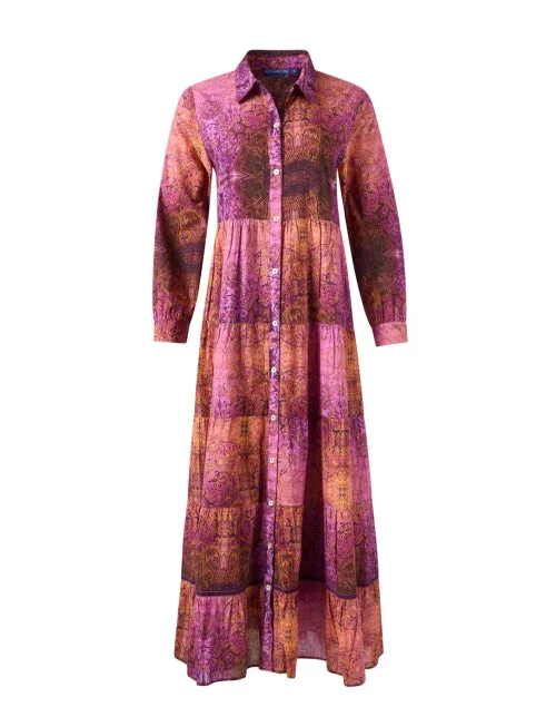 Jinette Magenta Print Shirt Dress