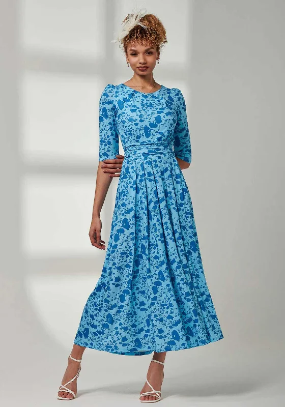 Jolie Moi Goldie Jersey Maxi Dress, Blue Floral