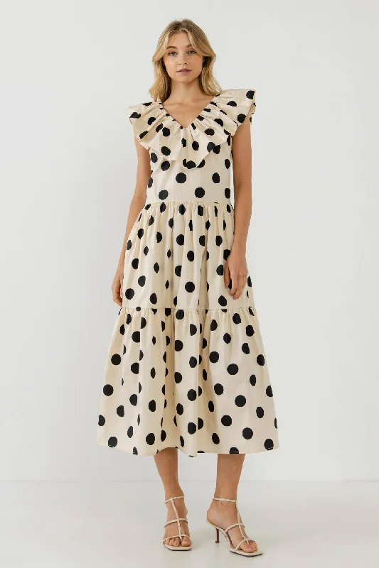 Polka-Dot Midi Dress