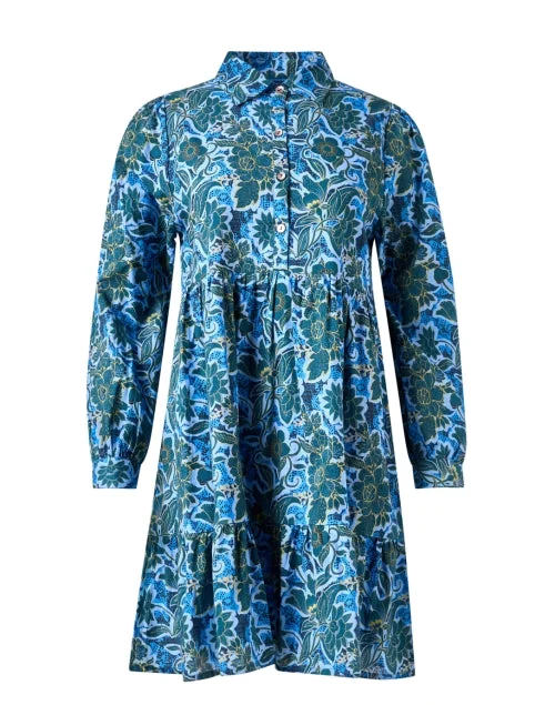 Romy Blue Print Cotton Dress