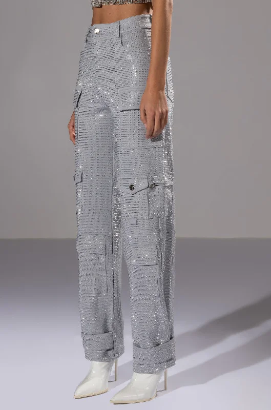 AMMO BONNE SOIREE RHINESTONE CARGO PANTS