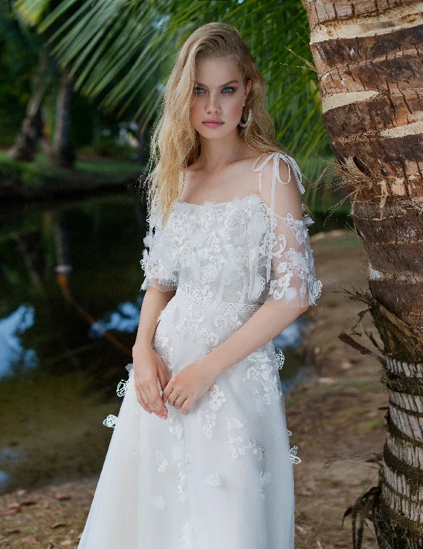 Off-Shoulder A-Line Wedding Dress