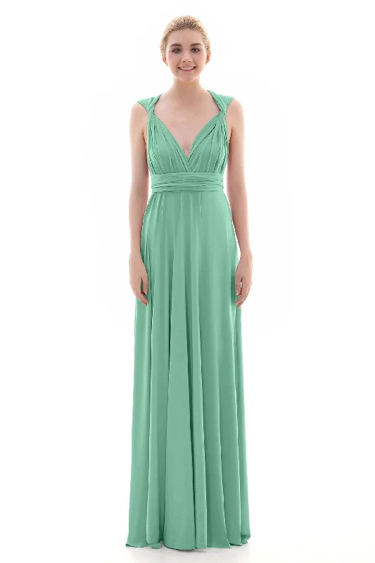 Sheath Floor Length Knitted Bridesmaid Dress COEF16001