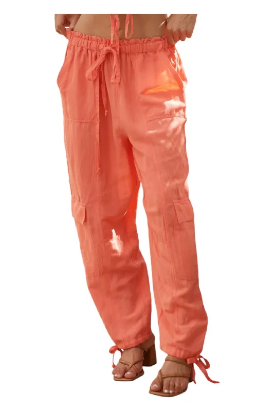 Nocelle Cargo Pants In Coral