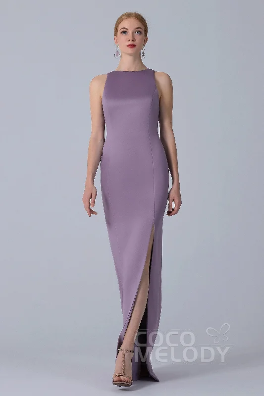 Sheath-Column Floor Length Satin Dress CB0267