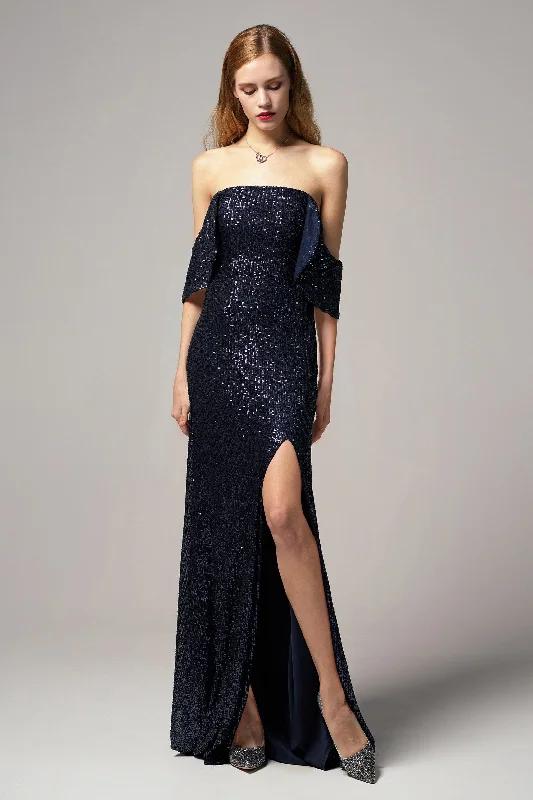 Sheath-Column Floor Length Sequined Dress CB0405