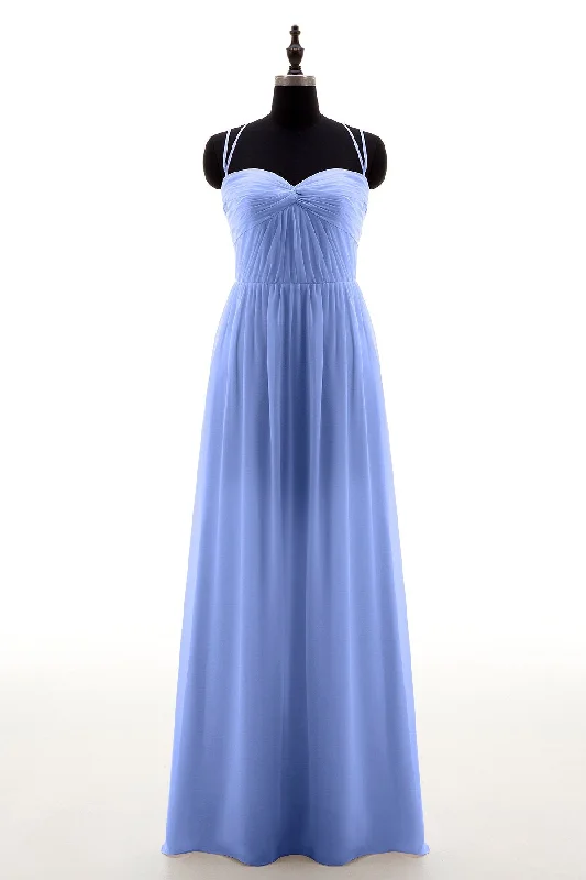 Sheath-Column Floor Length Chiffon Bridesmaid Dress NB3316