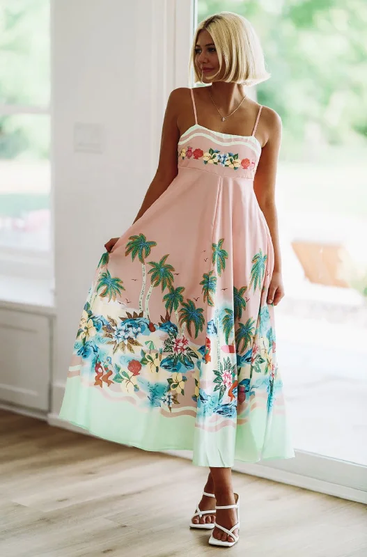 Tropical Vibes Maxi Dress - Pink