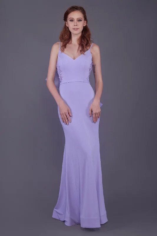 Mermaid Floor Length Knitted Fabric Bridesmaid Dress PR3511