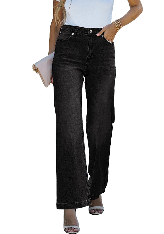 Fashion pieces that complement every woman’s style   Black Women's High Waist 90s Wide Leg Stretchy Jean Pants