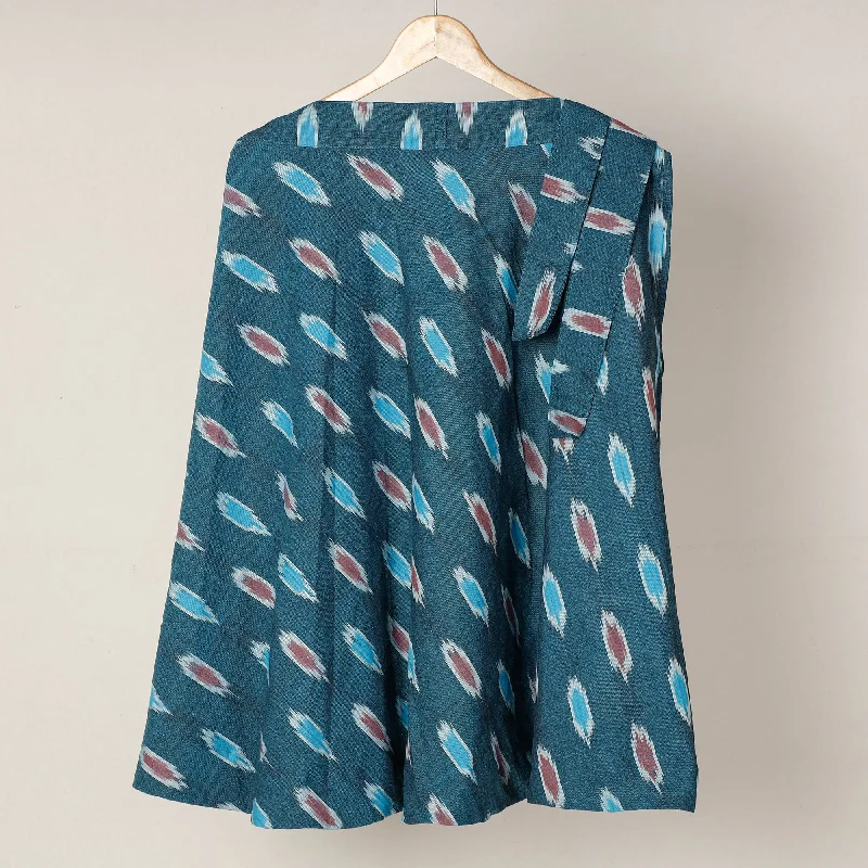 Blue - Pochampally Ikat Cotton Wrap Around Skirt