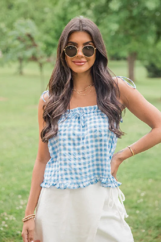 Feels Like Summer Blue Gingham Tank FINAL SALE