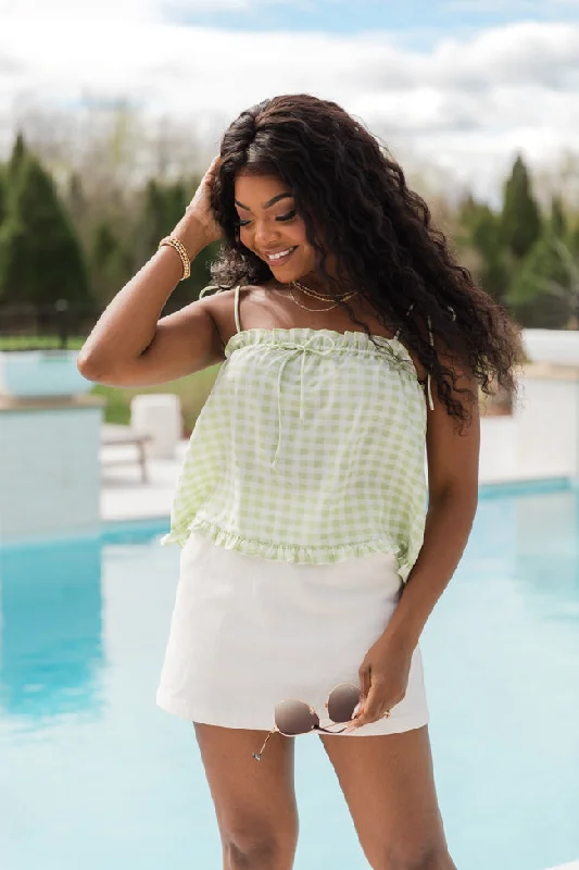 Feels Like Summer Green Gingham Tank FINAL SALE