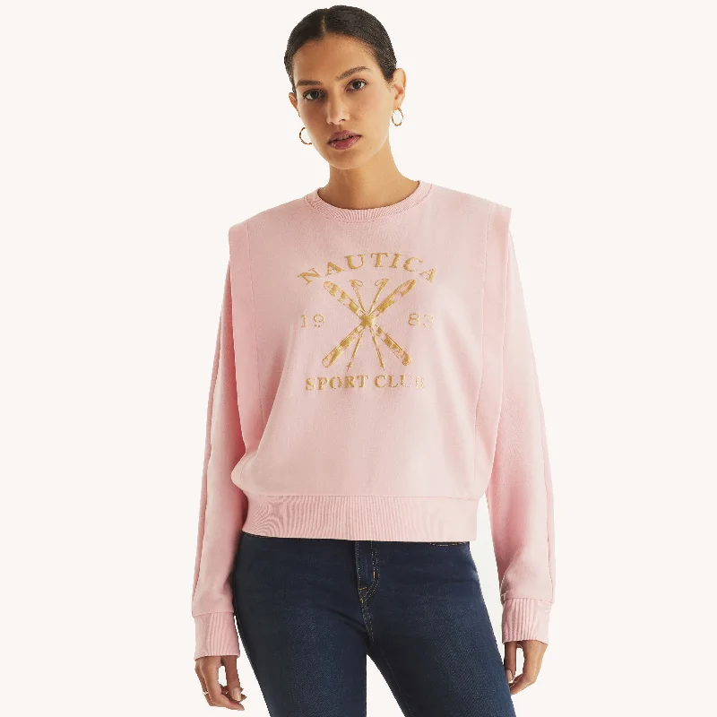 Nautica Womens Graphic Crewneck Sweatshirt