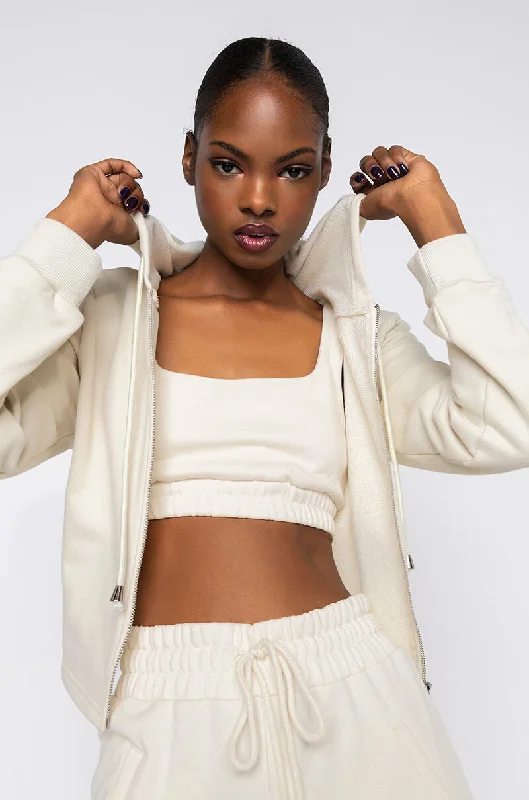 PAXTON LUX BASIX ZIP UP HOODIE IVORY