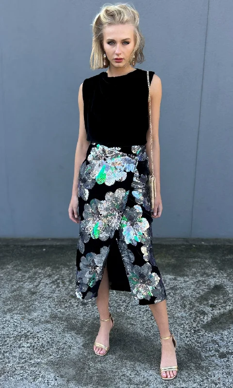 Sabina Musayev Kemi Velvet / Sequin Skirt