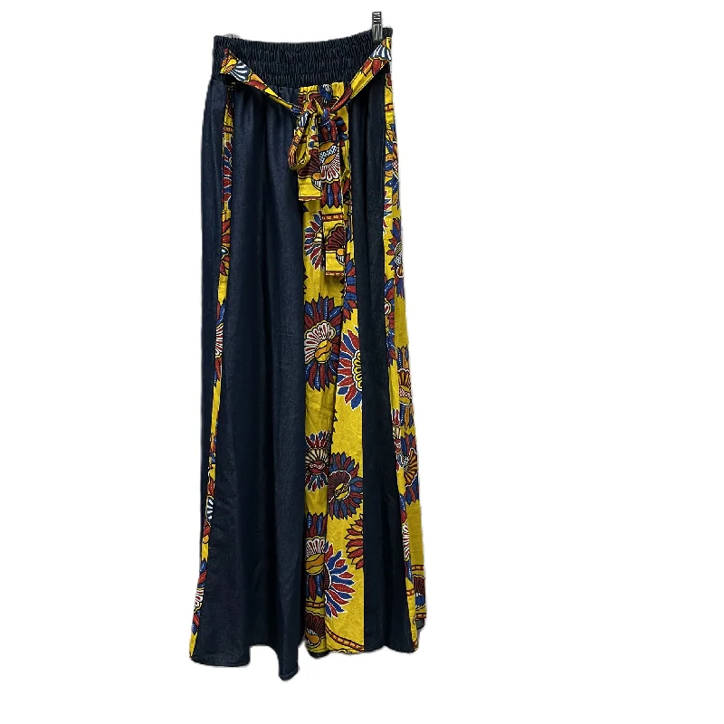 Skirt Maxi By African Heart In Blue & Yellow, Size: Osfm