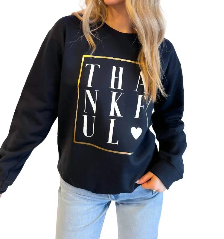 Thankful Heart Sweatshirt In Black