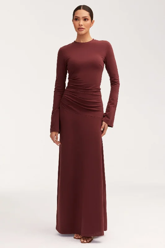 Natalie Rouched Jersey Maxi Dress - Port Royale