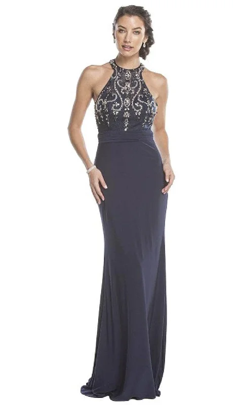 Curated collections for modern, fashionable women   Aspeed Design - High Halter Fitted Prom Gown L1581
