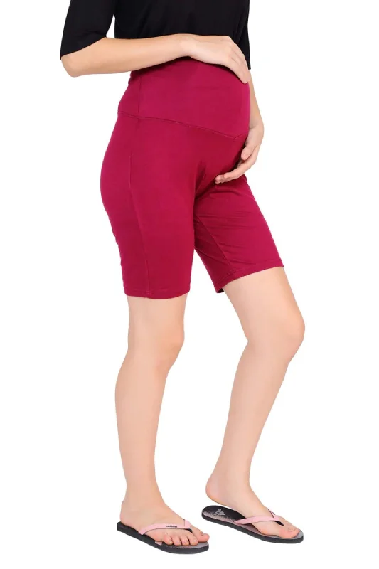 Soft Magenta Stretchable Maternity Shorts (VISCOSE LYCRA)