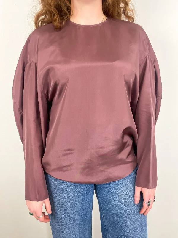 Silk Habutai Circular Top in Cinnamon