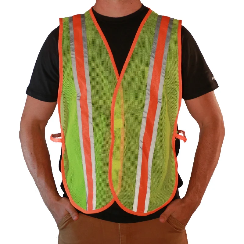 2W International Unisex Blaze Mesh Safety Vest_Hi-Vis Green