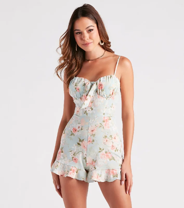 Daytime Chic Floral Ruffled Romper