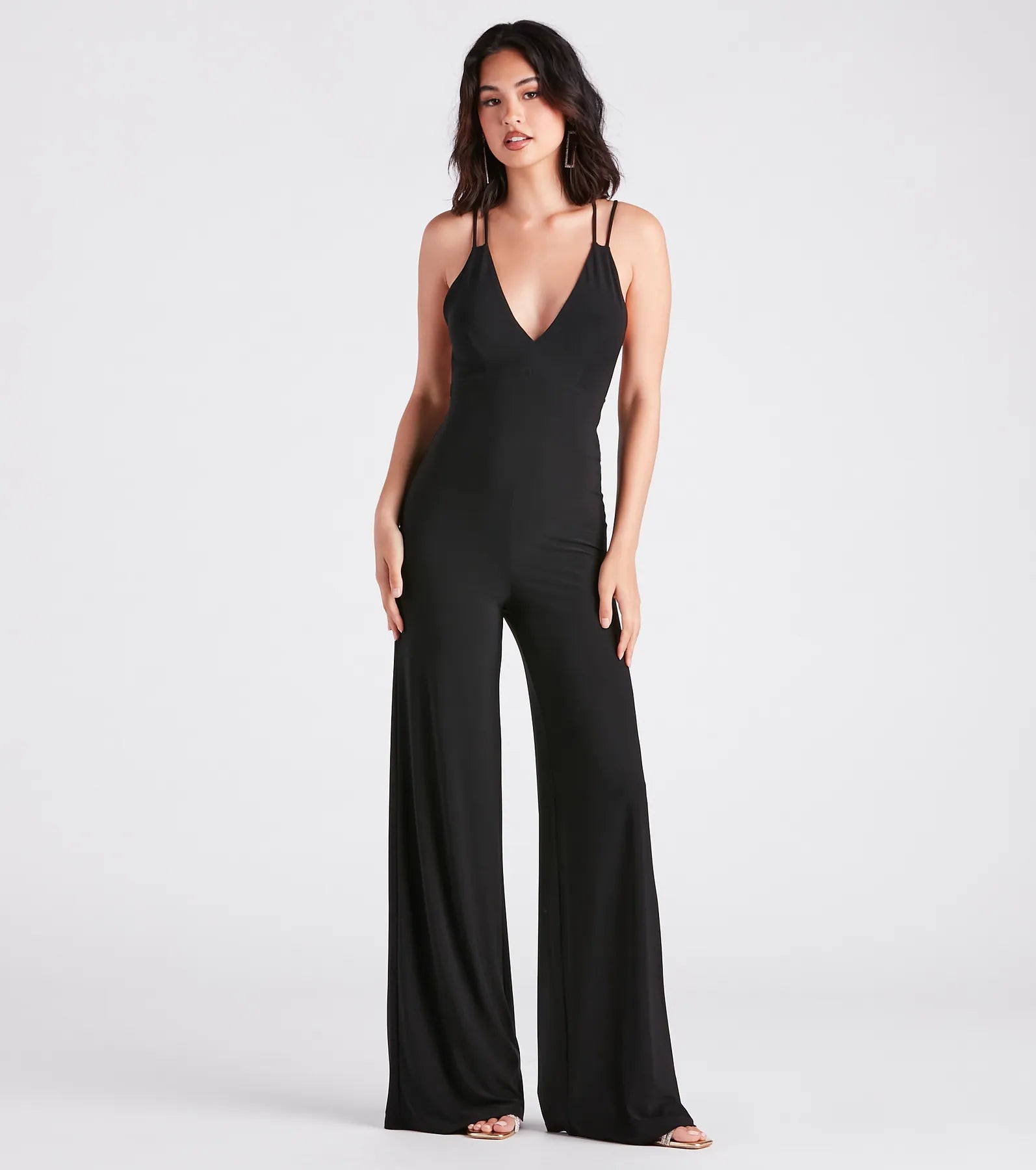 Flawless Double Take V-Neck Strappy Jumpsuit