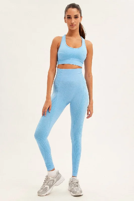 Blue Activewear High Rise Legging Seamless